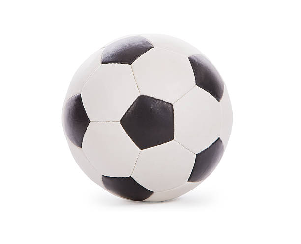 istock Leather soccer ball isolated on white 120802931