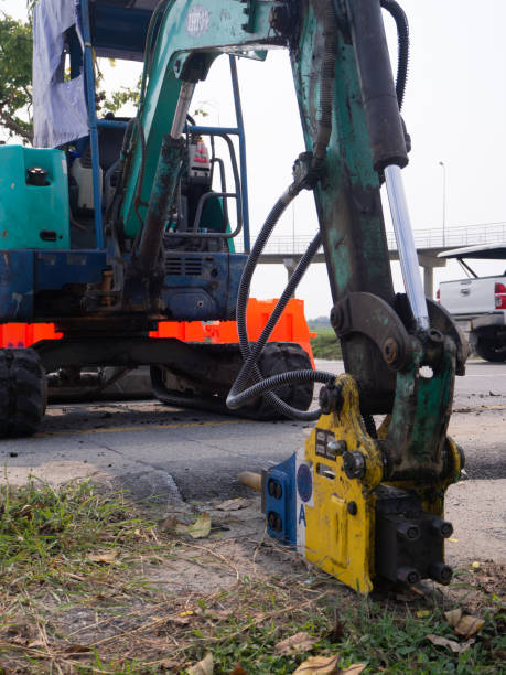 istock Road works  building site excavator 1208032175
