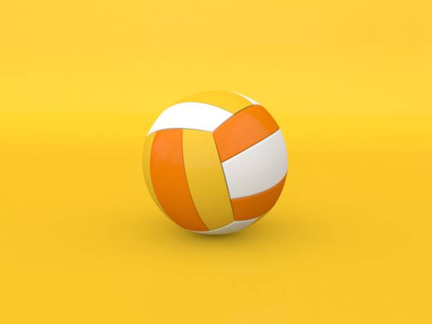 istock Volleyball ball on a yellow background. 1208035997