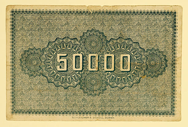 istock Antique 1923 German 50000 Mark, Back 120803633