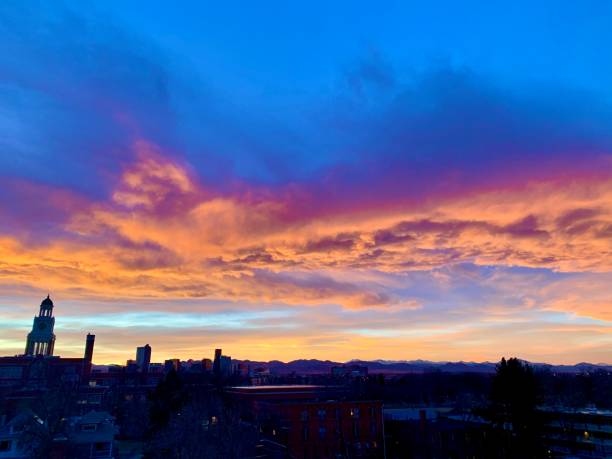 istock Brilliant Winter Sunset over Denver, Colorado 1208047150