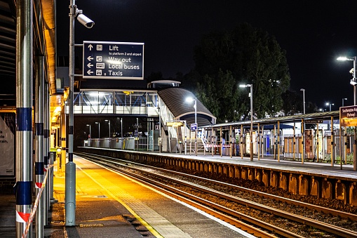 Southampton Airport's railway station is deserted because of the closure to repair the damage caused by a train derailment in the Eastleigh area a few weeks prior.