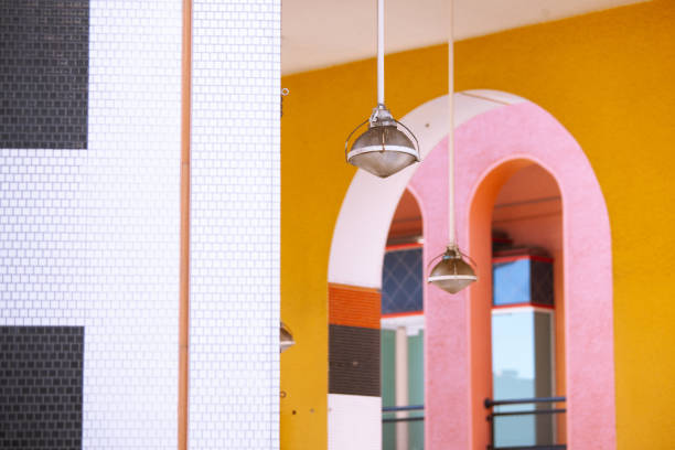 istock Orange and pink architectural arch 1208067506