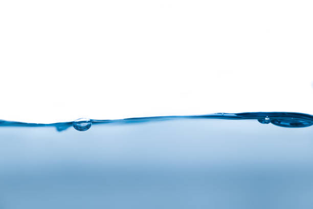 istock Blue water surface with bubble and water splash on white background 1208080677