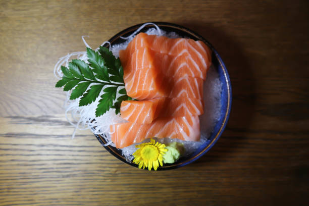 istock raw salmon or salmon sashimi 1208080716