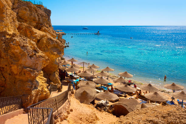 Reefs on Red sea beach resort in Egypt