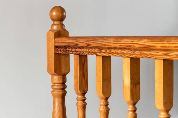 istock Wooden baluster close-up 1208088149