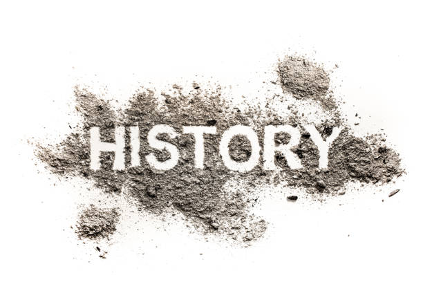 istock History word written in ash, dust or dirt as past time 1208090468