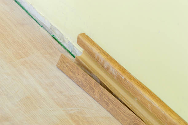 istock End of floor plastic skirting boards. 1208092256
