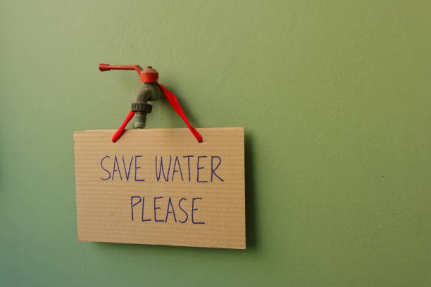 Please save water stock photo