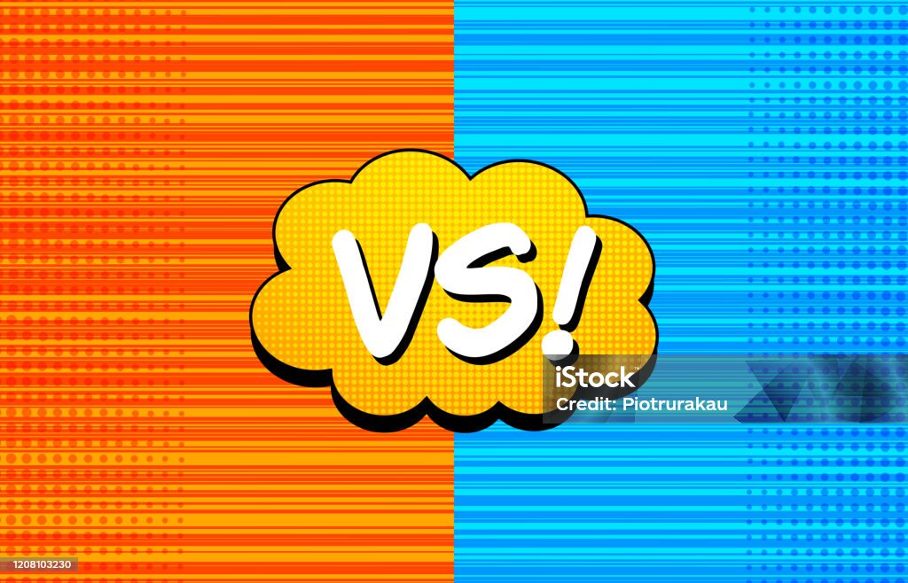 Creative Rivalry Theme Comic Rivalry Colorful Template Stock Illustration - Download Image Now ...