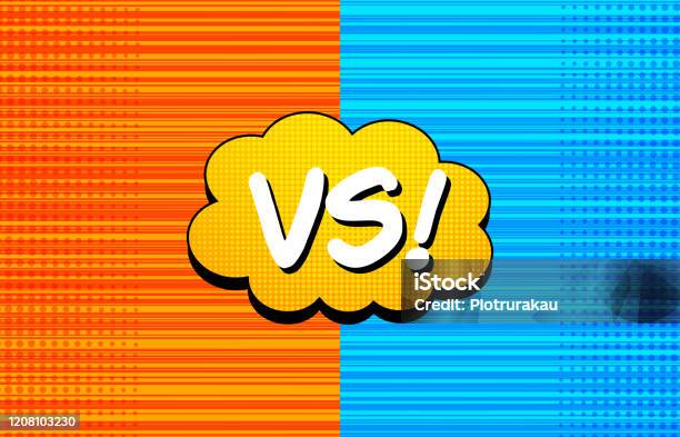 Graphical Rivalry Poster Comic Rivalry Colorful Template Stock Illustration - Download Image Now ...