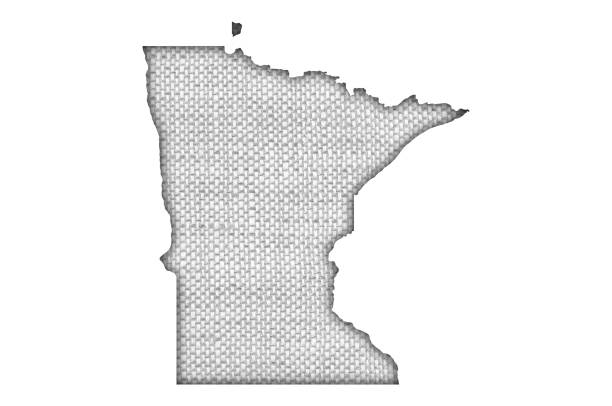istock Map of Minnesota on old linen 1208107654