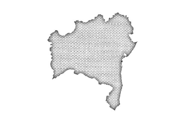 Map of Bahia on old linen