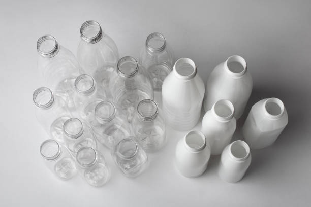istock Many different transparent plastic new milk bottles 1208110441