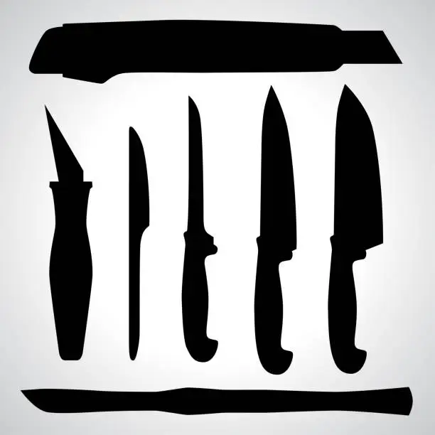 Vector illustration of Set of  Knifes. Vector illustration