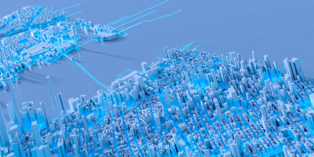 istock Techno mega city; urban and futuristic technology concepts, original 3d rendering 1208120711