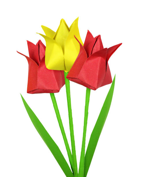istock Paper handmade tulip flowersin a bouquet 1208121323