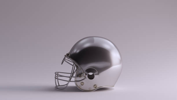 istock Silver American Football Helmet 1208123746