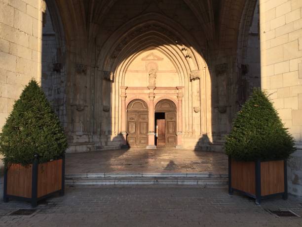 the collégiale notre-dame de dole is roman-catholic church in dole, france - fan vaulting photos et images de collection