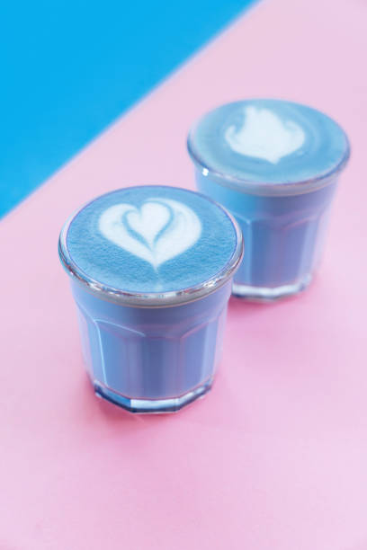 istock Blue matcha latte with rosetta art 1208125298