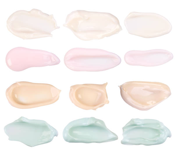 istock Cosmetic cream smears isolated on white background 1208125466