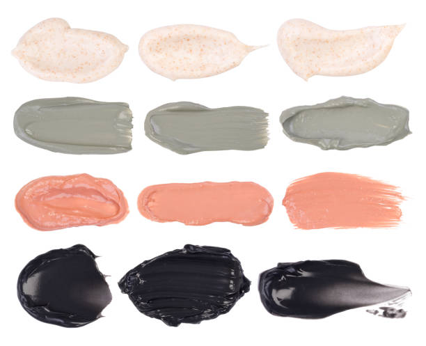 istock Cosmetic masks smears isolated on white background 1208125631