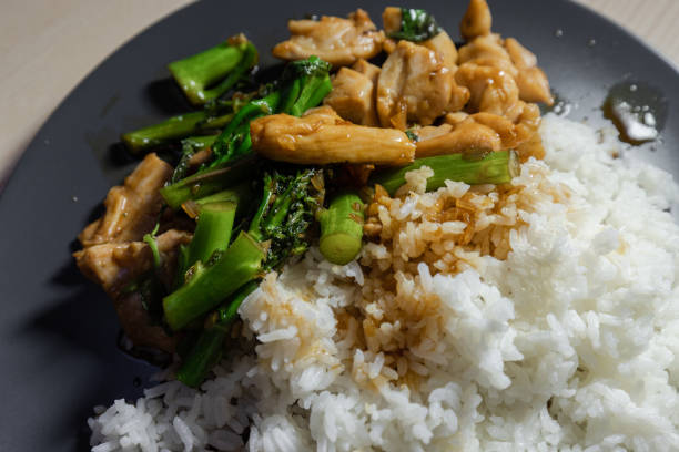 istock Chicken stir fry with rice 1208133266