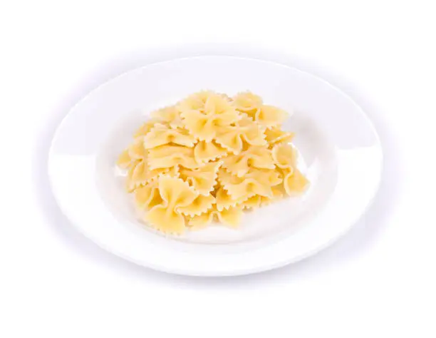 Tasty italian pasta. Isolated in a white background. Close-up.