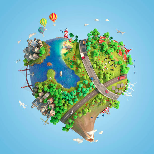 istock Heart shaped world as concept for love green planet 1208136066