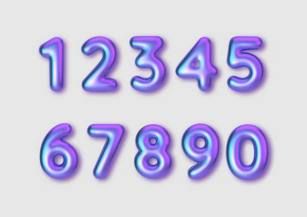 Realistic 3d font color rainbow pearlescent numbers. Number in the form of golden balloons. Template for products, advertizing, web banners, leaflets, certificates and postcards. Vector illustration Realistic 3d font color rainbow pearlescent numbers. Number in the form of golden balloons. Template for products, advertizing, web banners, leaflets, certificates and postcards. Vector zero number stock illustrations