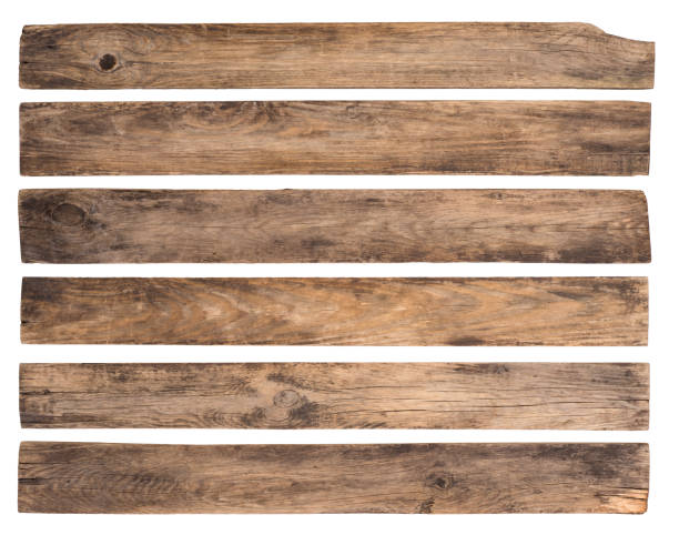 istock Old wooden planks isolated on white background 1208141716