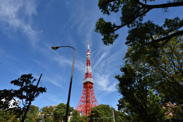istock Tower and blue sky in Tokyo 1208144321