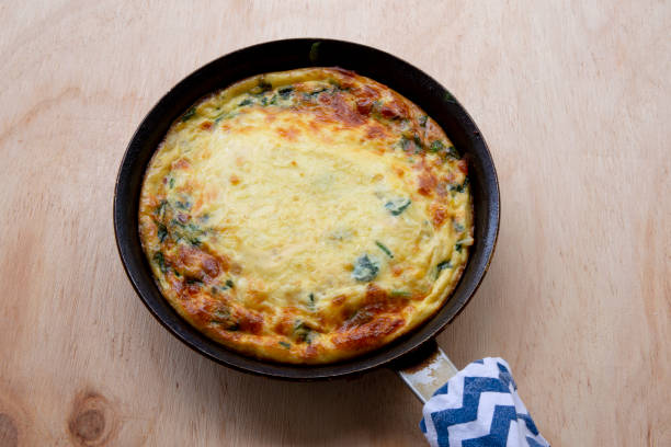 istock Frittata made of eggs, bacon and spinach 1208147062