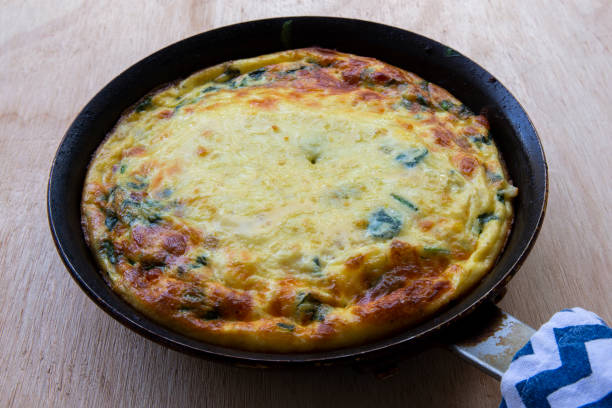 istock Frittata made of eggs, bacon and spinach 1208147089