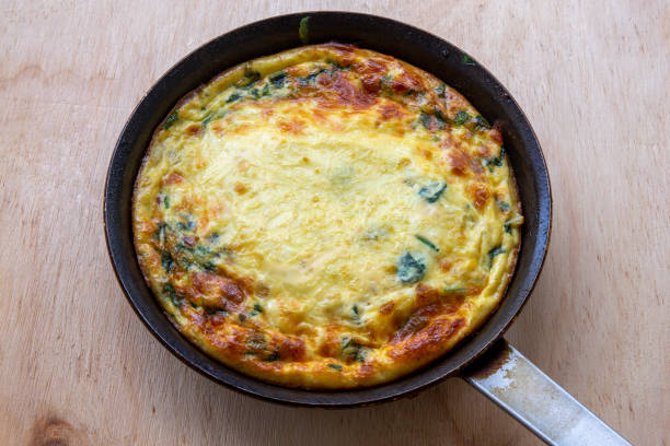 istock Frittata made of eggs, bacon and spinach 1208148169