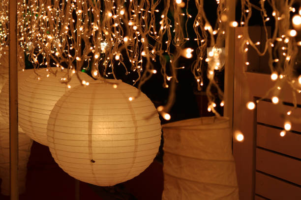 Bunch of small lights hanging
