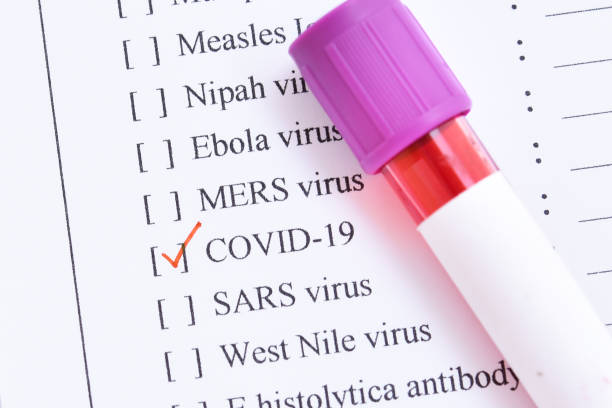 istock Test tube with blood sample for COVID-19 test 1208152648