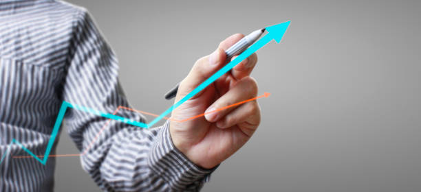 istock Hand drawing  chart, graph stock of growth 1208153307