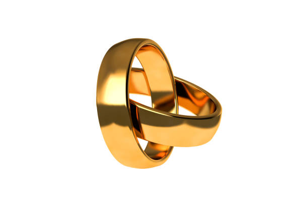 istock 3D Rendering Two Realistic Couple Gold Wedding Ring 1208154261
