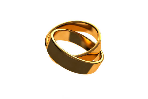 istock 3D Rendering Two Realistic Couple Gold Wedding Ring 1208154526