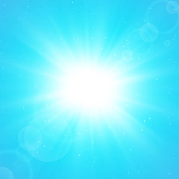 istock Summer solar background. The rays of sunlight that spread from the center in the summer. 1208156298