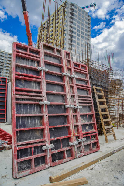 istock Wall formwork panels in a residential building 1208157097