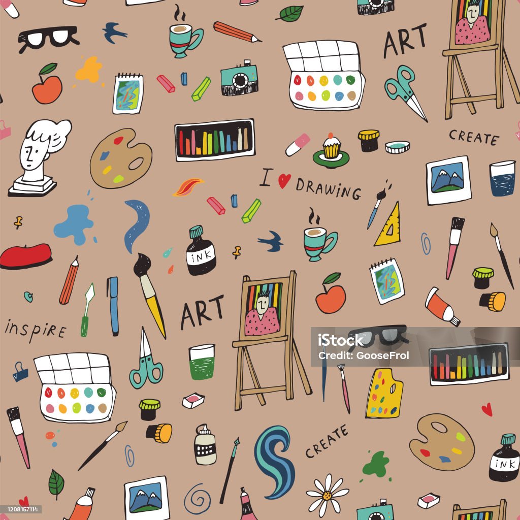 Ilustración de Objetos De Bellas Artes Doodle y más Vectores Libres de Derechos de Manzana - Manzana, Acrílico, Acuarela - iStock Ilustración de Objetos De Bellas Artes Doodle y más Vectores Libres de Derechos de Manzana - Manzana, Acrílico, Acuarela - iStock