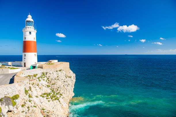istock lighthouse on the seashore as a navigator for ships 1208160784