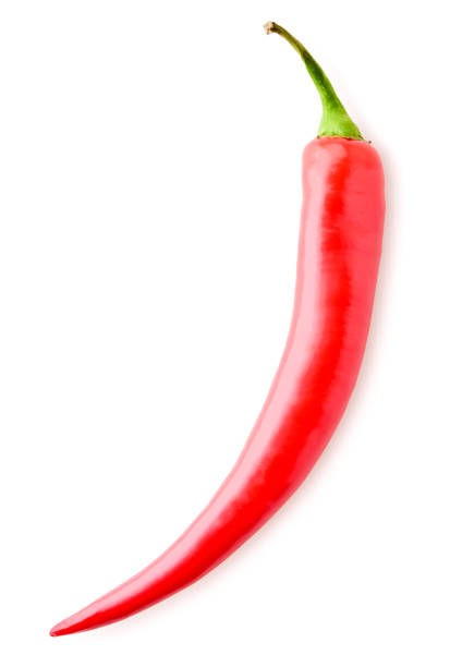 istock Red pepper close-up on a white. Isolated. The view from the top 1208161870