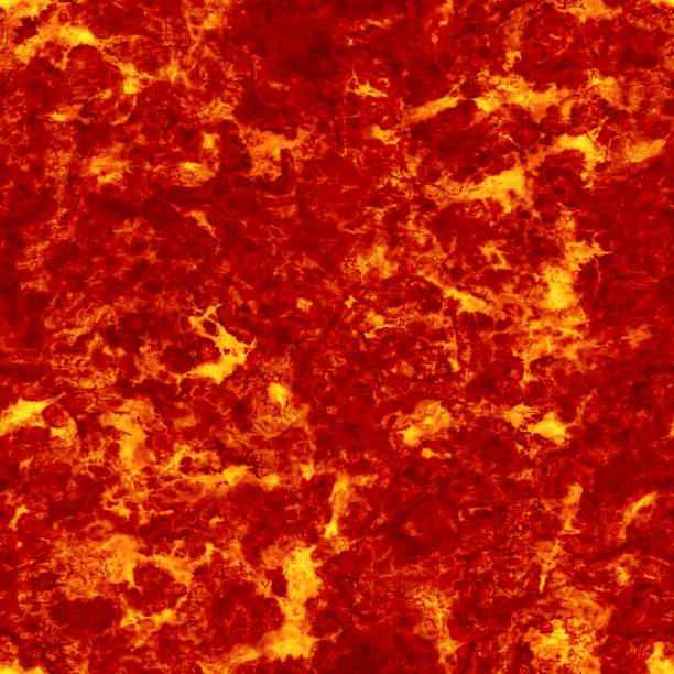 istock Seamless magma or lava texture, melting flow. Red hot molten lava flow 1208163535