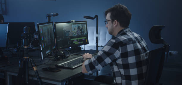 istock Film editor working on a movie 1208167241