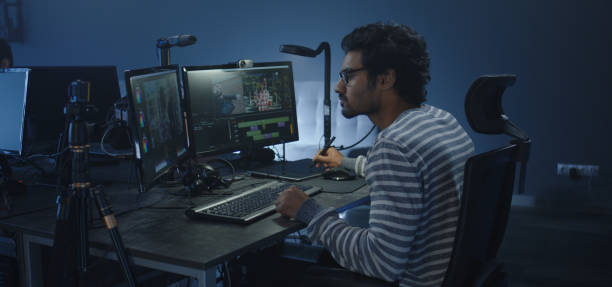 istock Film editor working on a movie 1208167271