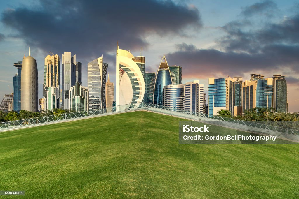 Doha in Qatar West Bay in Doha Qatar Doha Stock Photo